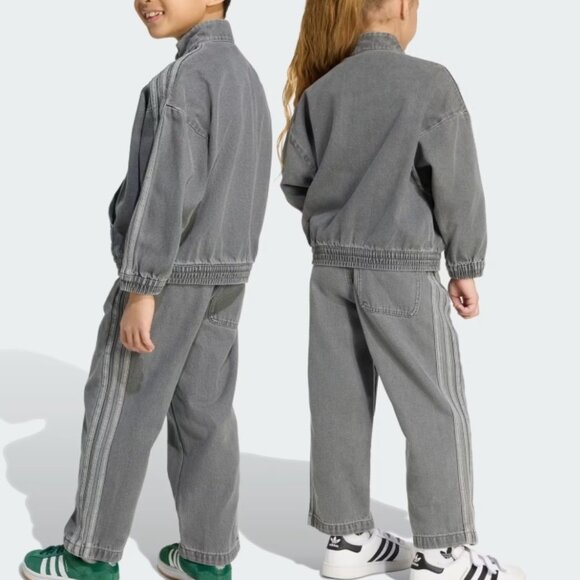 adidas Originals Kids Denim Pants and Jacket Crew Set, Grey Size 5T, Unisex - Picture 3 of 9